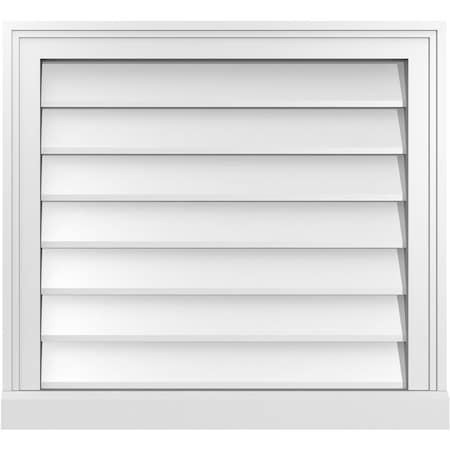 Ekena Millwork Vertical Surface Mount PVC Gable Vent w/ 2"W x 2"H , Brickmould Sill Frame, 24"W x 22"H GVPVE24X2203SN